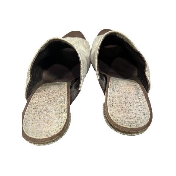 Donald J Pliner Metallic Studded Peep Toe Heeled Mules Size 6.5M - Picture 6 of 8